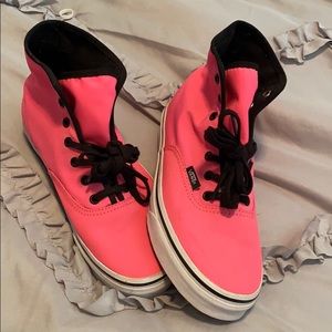 Vans Pink and Black Athletic Shoes